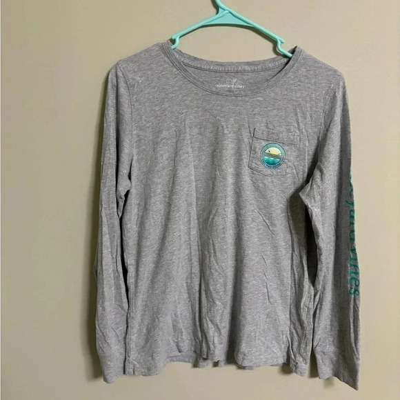 Vineyard Vines Every Day Should Feel Good Gray Long Sleeve T-Shirt Size Small - Picture 1 of 7